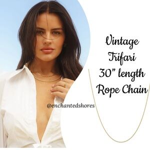 Vintage Trifari Gold Necklace 30” Rope Chain